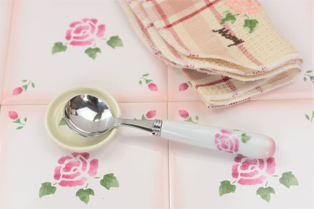 マニー ローズ　タイル(ローズとつぼみ4つ) 11cm 6点セット　新品