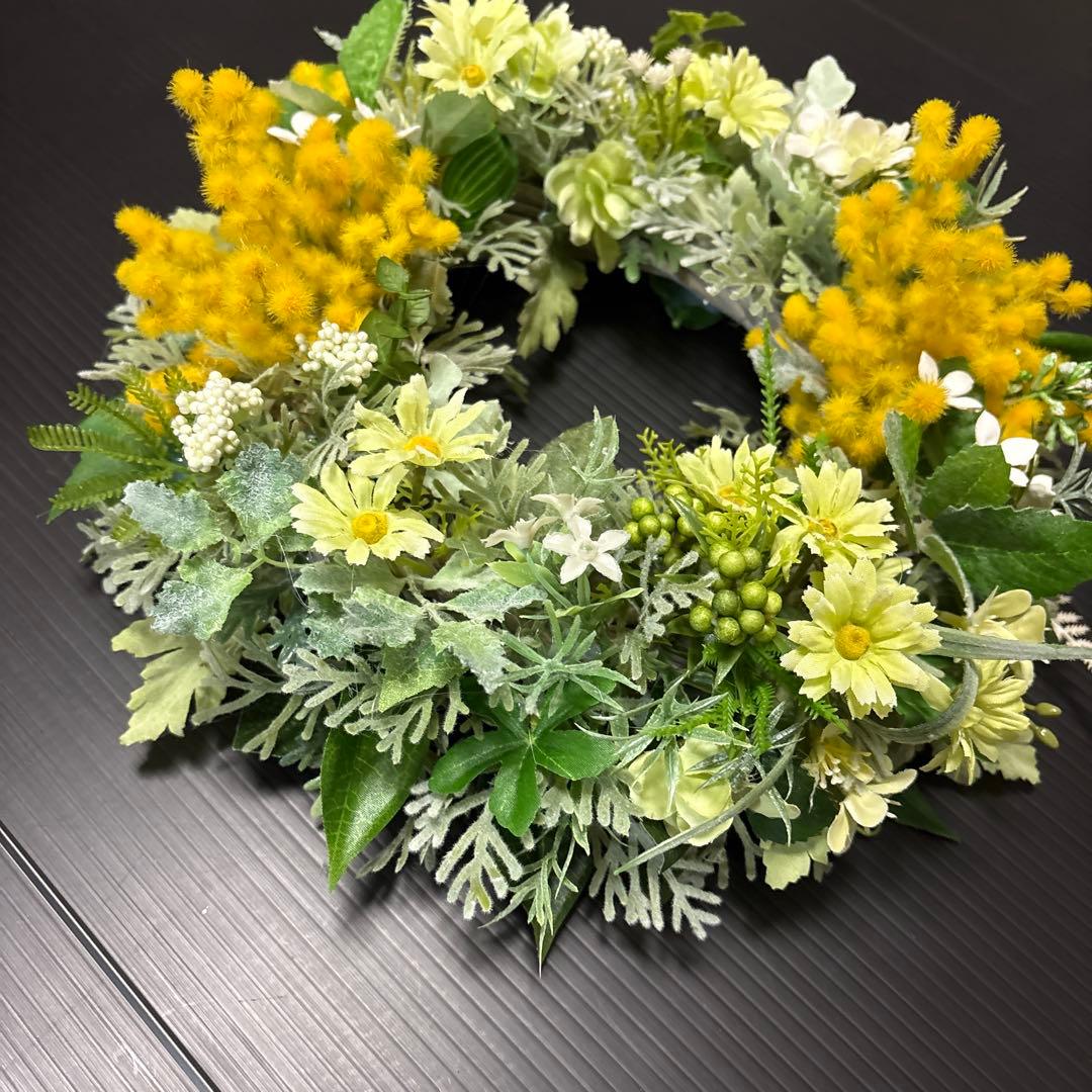 ナチュラルフラワーリース イエロー