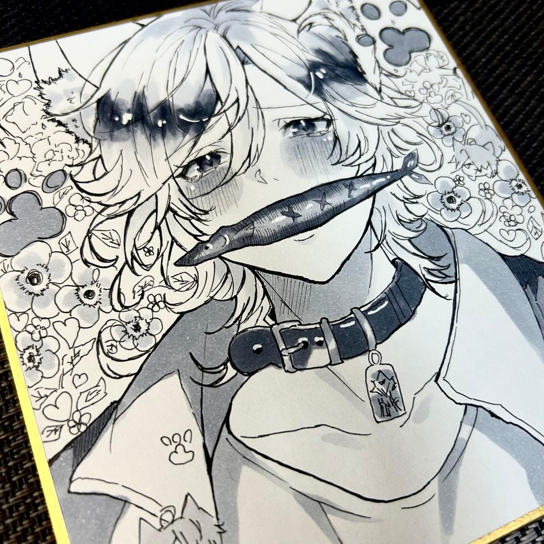 【原画一点物】原神 カーヴェ 手描き 色紙 イラスト ファンアート アナログ
