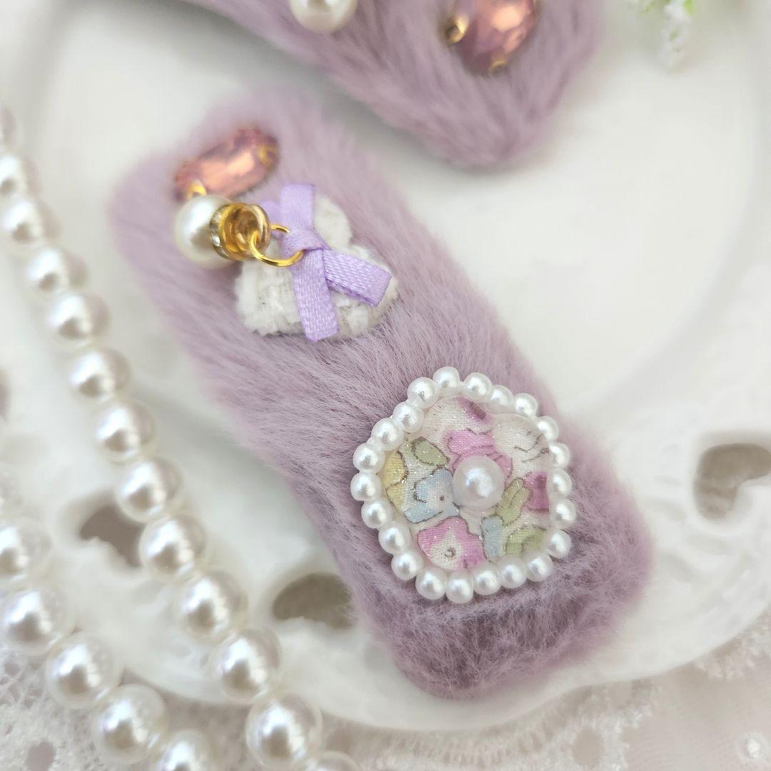 どちらかお選びください♡キラキラミシェル♡ファーパッチンピン