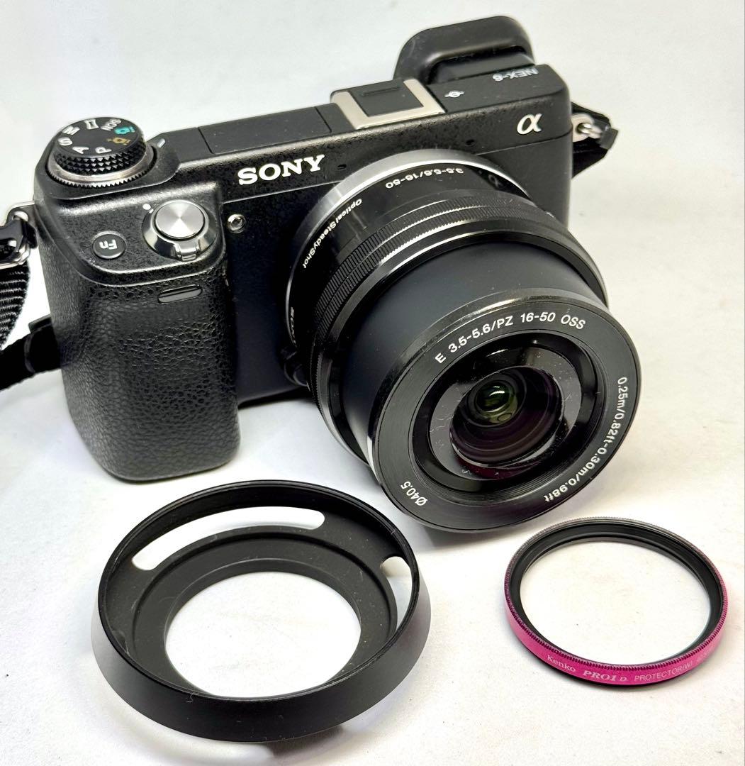 SONY NEX-6 E16-50mm E30mm ケース フード フィルター付