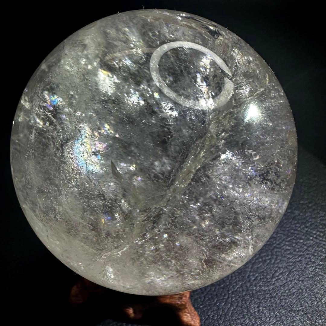 ヒマラヤ水晶 丸玉 虹入り 天然石 パワーストーン☆パワー浄化 A914