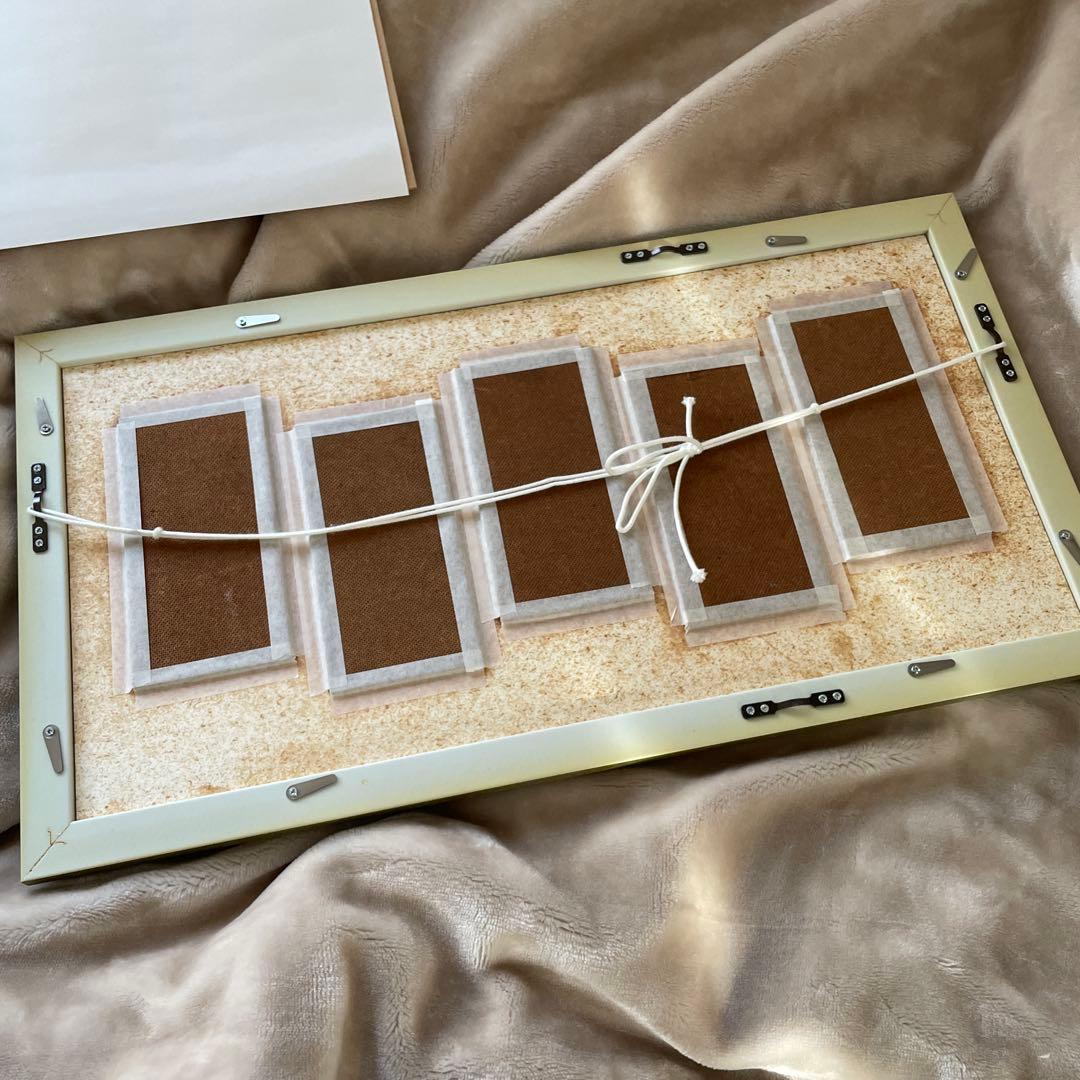 ブロカントフランス蚤の市小さな油絵、花柄5枚組