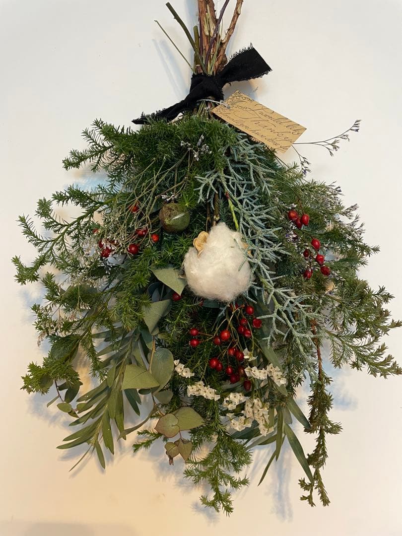 晩秋の森のグリーンリース、スワッグ３点おまとめ