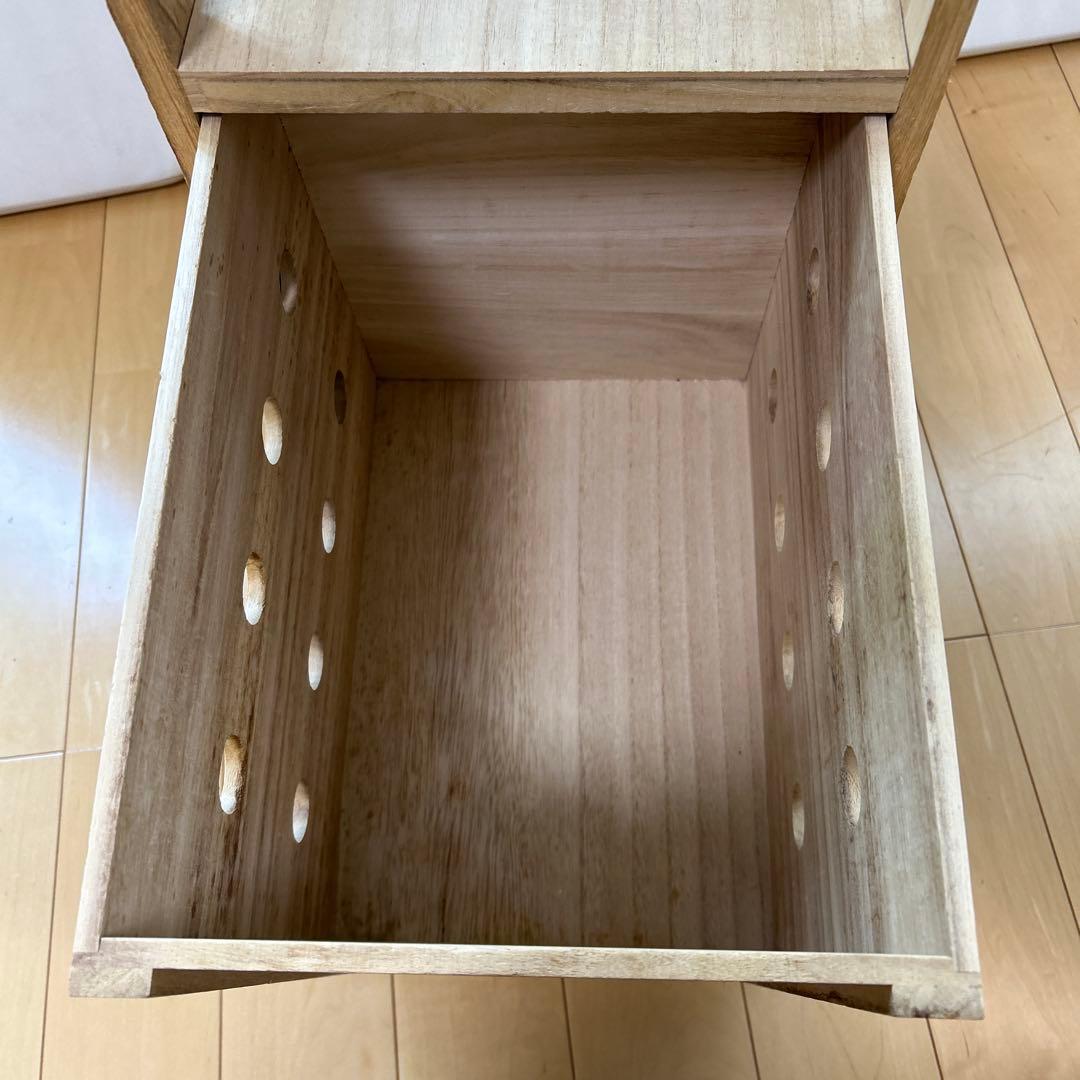 ニトリ　桐タイルワゴン　Nナチュリープ　2杯　天然木　桐　キャスターロック付き