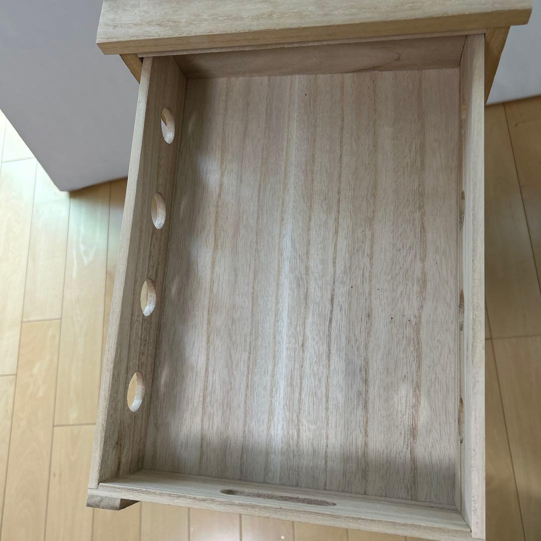 ニトリ　桐タイルワゴン　Nナチュリープ　2杯　天然木　桐　キャスターロック付き