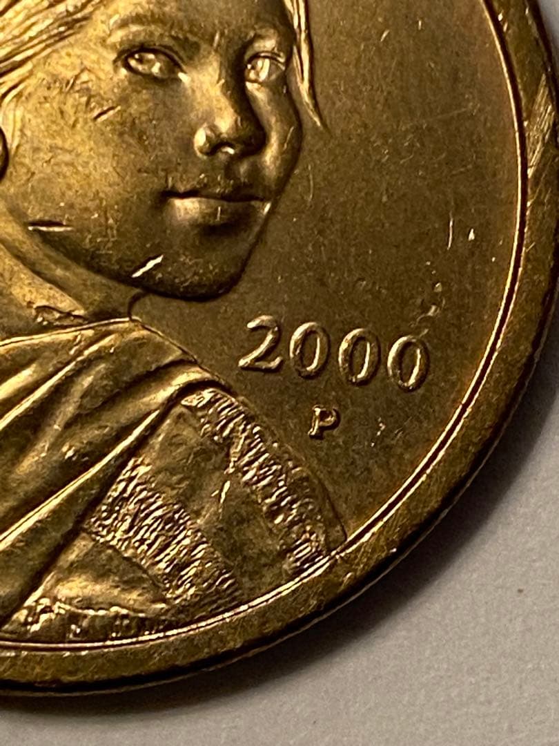 顔に傷を負った鷲_アメリカ 1ドル硬貨 _ 2000 P SACAGAWEA