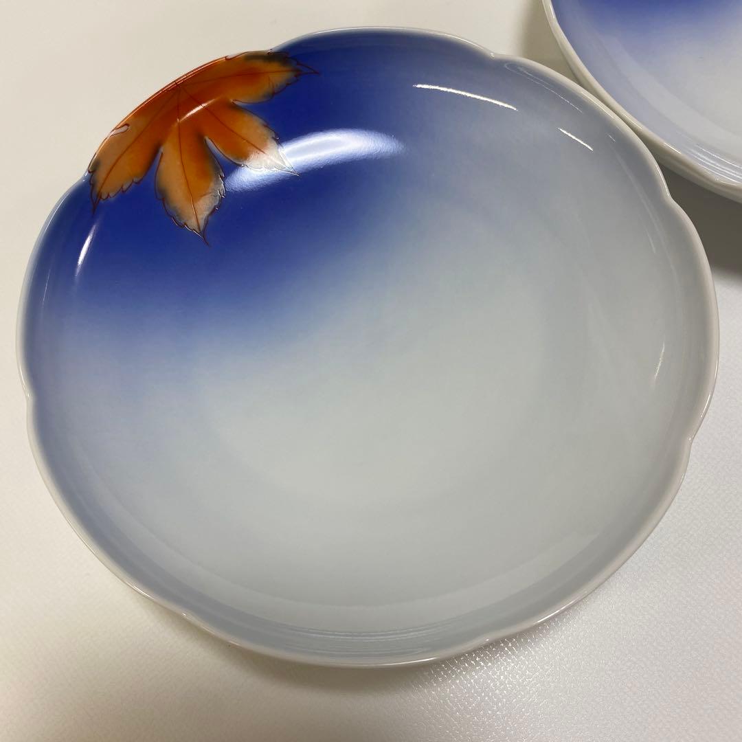 深川製磁　天青の紅葉　銘々皿　5枚セット　もみじ　紅葉　小皿　皿　銘々皿揃