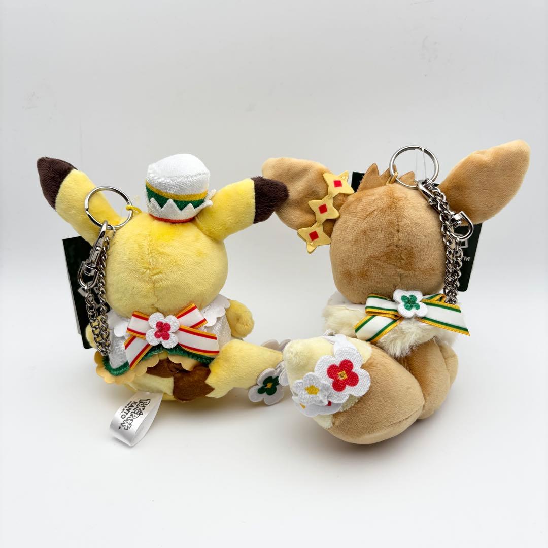 ポケパーク限定 カーニバル 花飾り ピカチュウ イーブイ キーホルダー