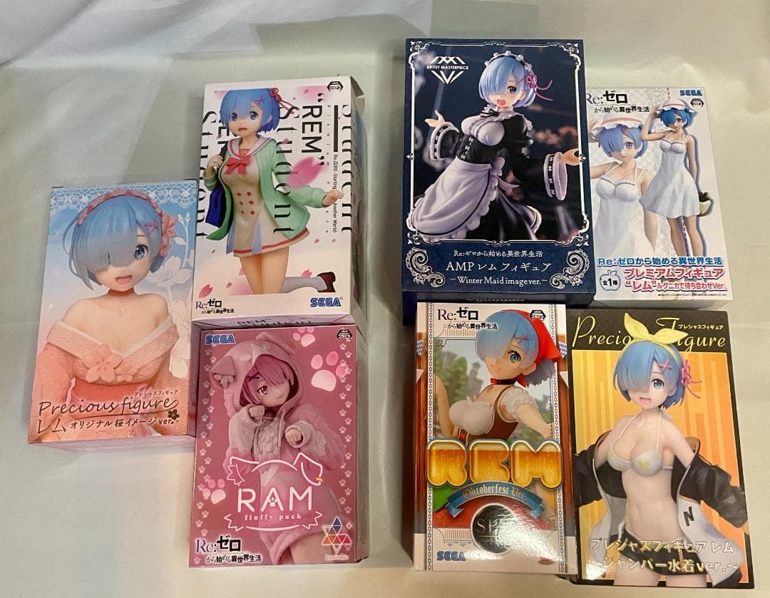 Re：ゼロ　レム　ラム　 フィギュア 7 体セット プライズ　一部未開封