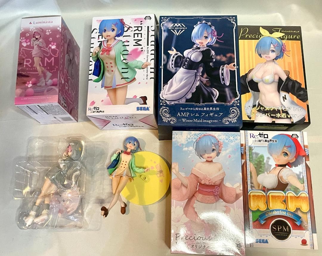 Re：ゼロ　レム　ラム　 フィギュア 7 体セット プライズ　一部未開封