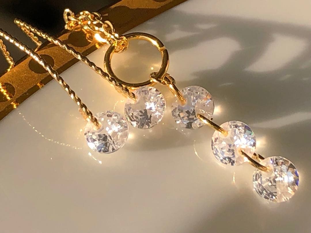 ジルコニアダイヤモンドピアス・ペンダントトップ14kgf
