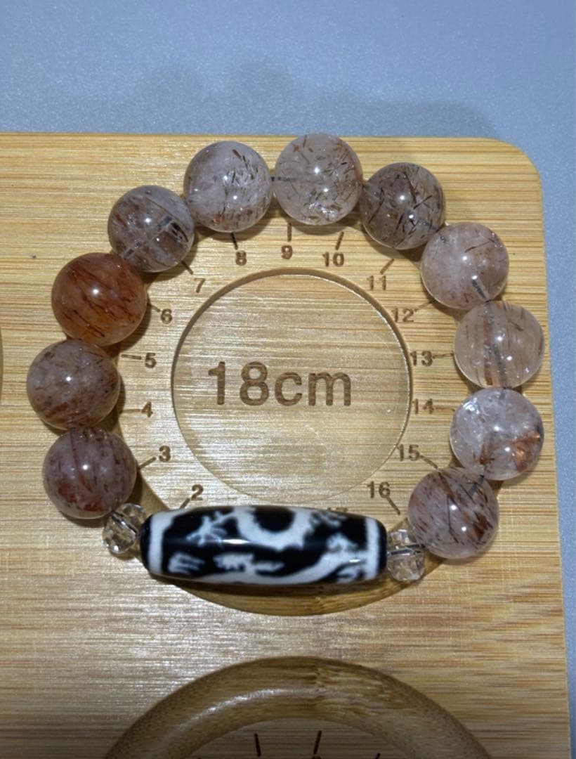 宝珠双龍神天珠　天然水晶　ビーズブレスレット