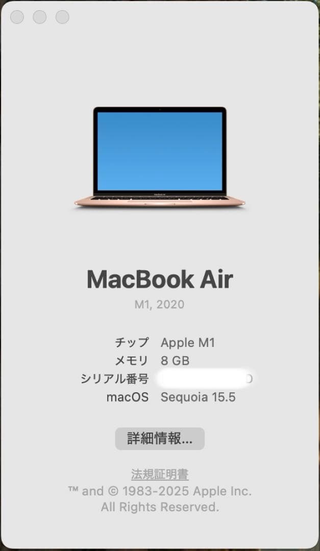 カバー付きMacBook Air M1 512GB 13inch ローズゴールド