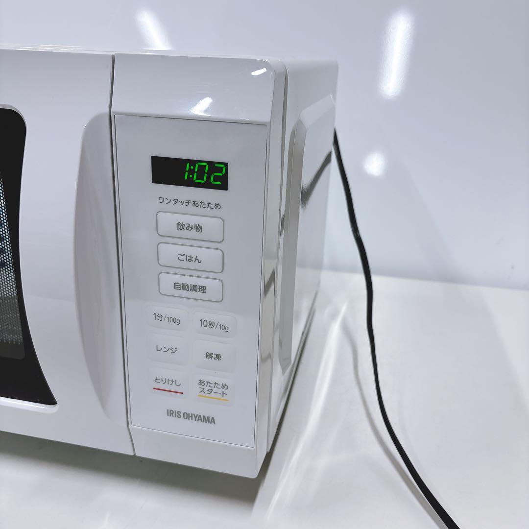 ⑪2024年製フラット簡単シンプル電子レンジ IMB-F186-W自動あたため