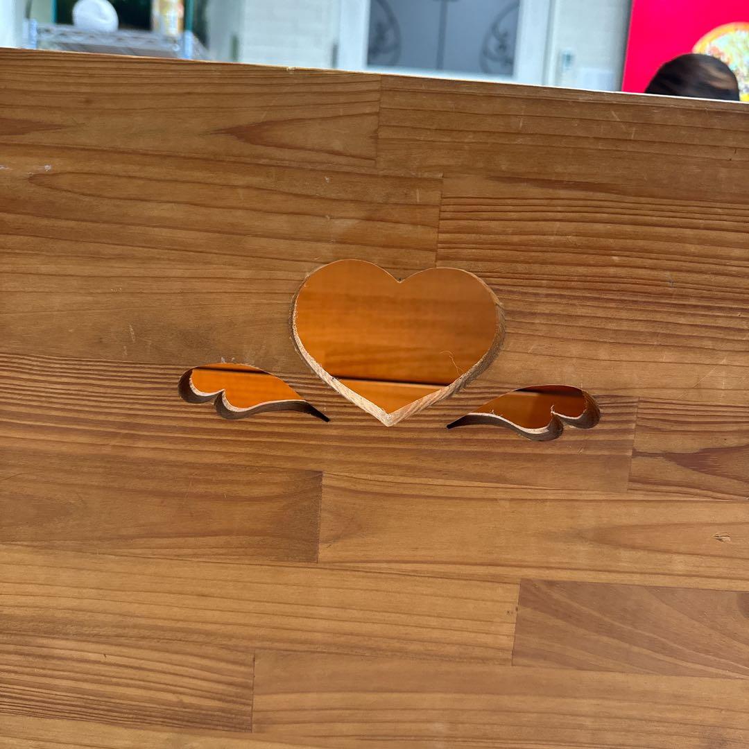 カントリー ハートマガジンラック ハンドメイド キャスター付き