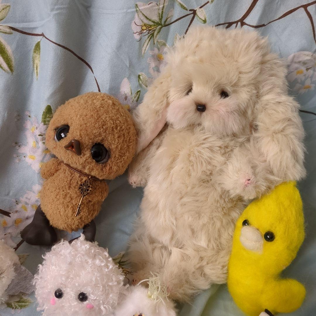 ぬいぐるみ アートドール 作家 セット テディベア 犬 アヒル