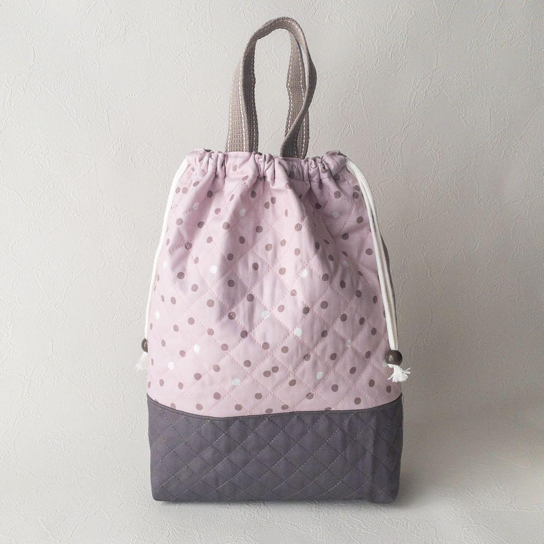 【撥水/抗菌防臭】入園入学3点セット（くすみピンク×ドット）　テディベア♪