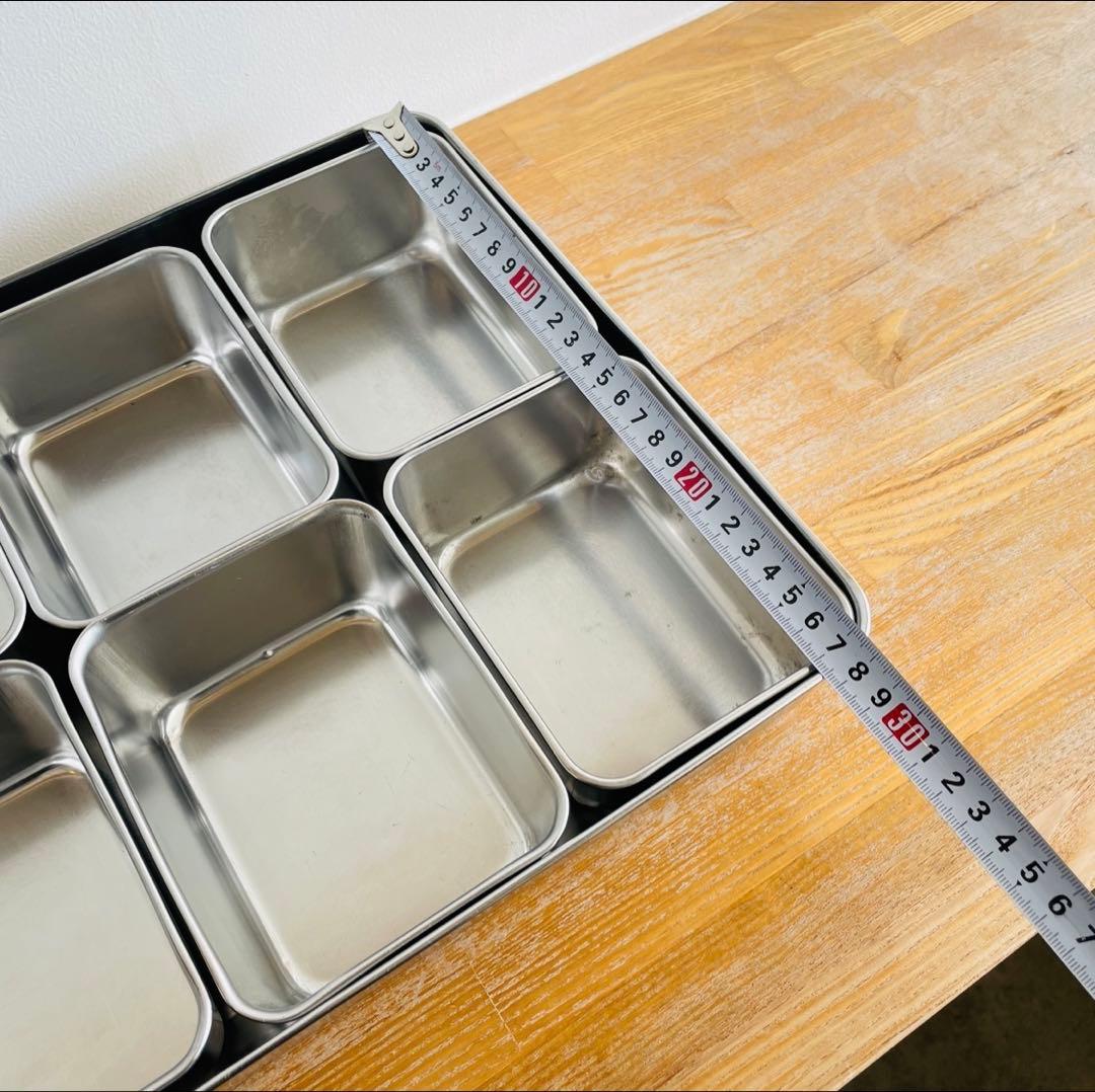 【業務用】ステンレス 食材容器 蓋付き 6分割 33cm バット