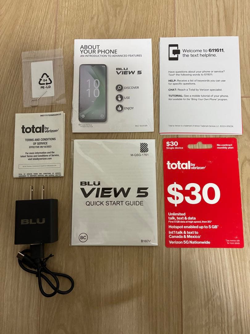 アメリカ 携帯 Blu view5 Verizon 30ドルプリペイドカード付き