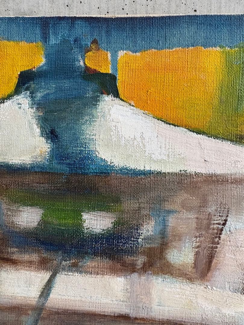 竹中三郎　油絵「大和路　薬師寺冬日」