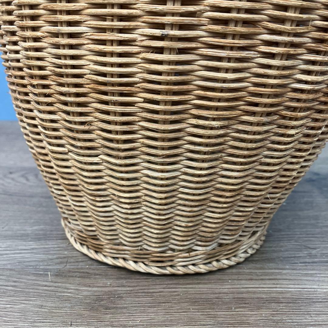 B-壁 ヴィンテージ ラタン 籐 編み込み フラワーベース 花瓶 壺型 かご
