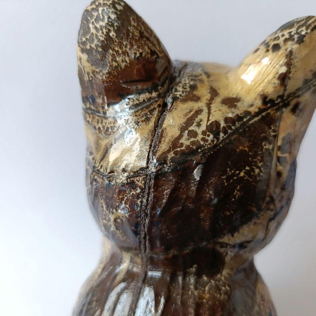 BIG✨ ピクチャージャスパー　絵画碧玉　お座り猫　天然石　パワーストーン　置物