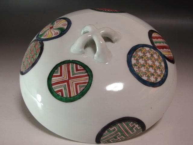 ★　古伊万里　色絵蓋物　野村泰三極めがございます★x686