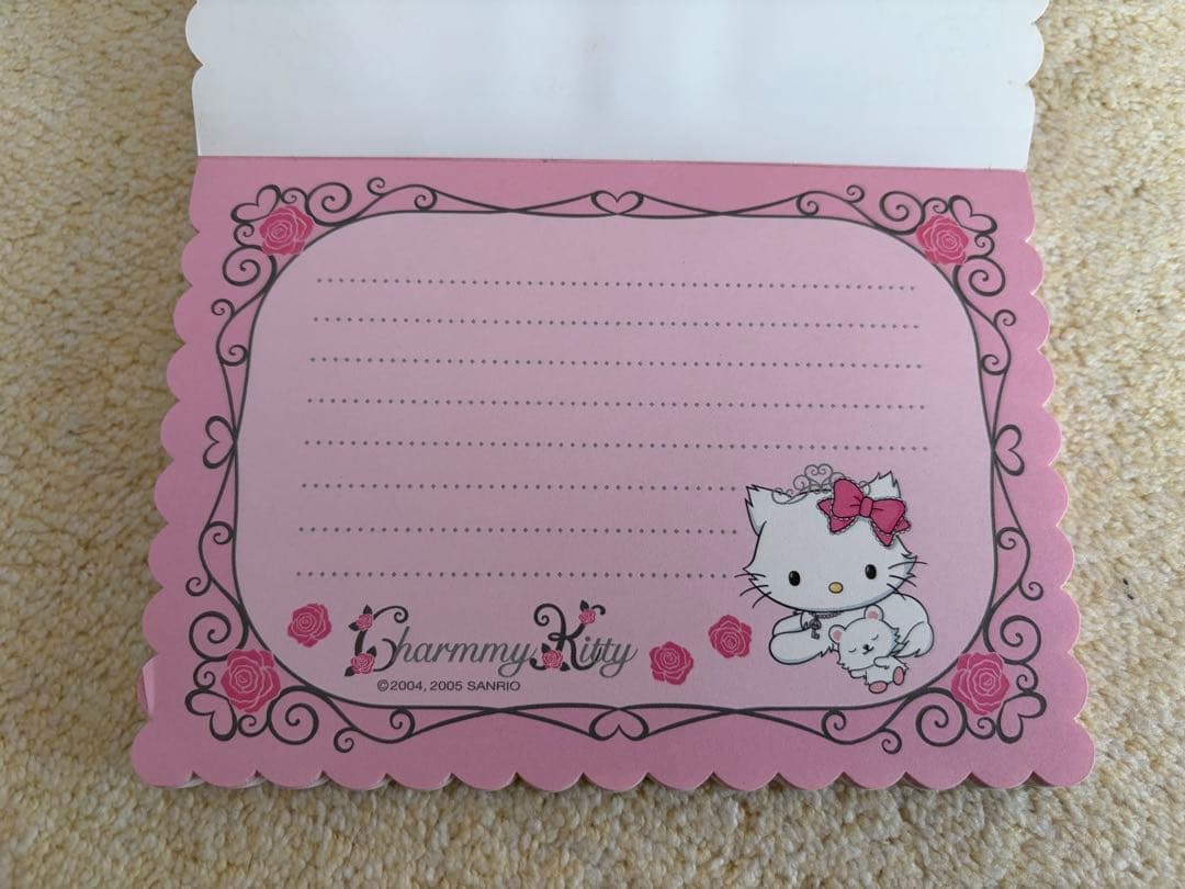 チャーミーキティ ハローキティ レターセット 封筒 メモ レア 当時物