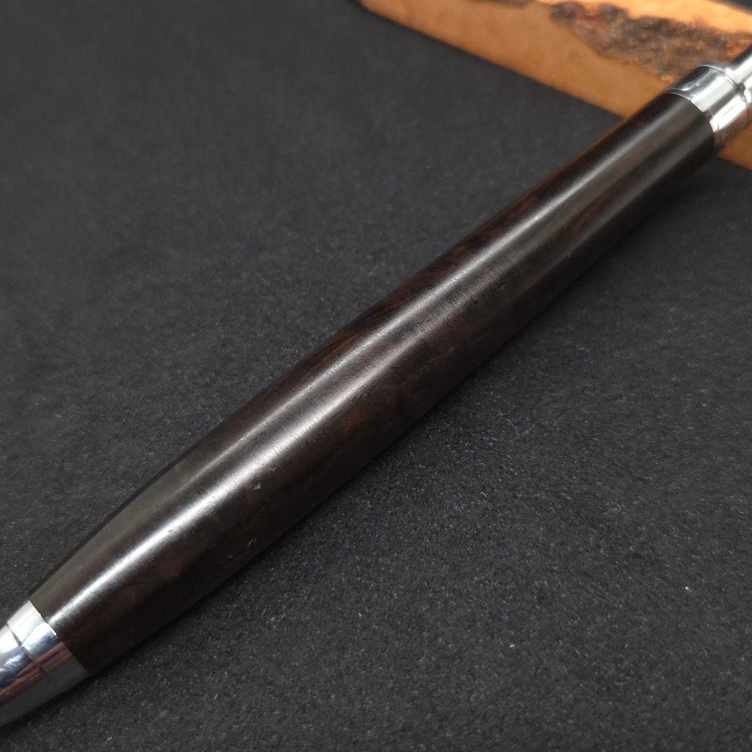 No.37ハンドメイド木軸シャーペンアフリカンブラックウッド杢