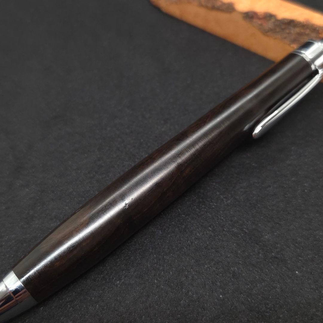 No.37ハンドメイド木軸シャーペンアフリカンブラックウッド杢