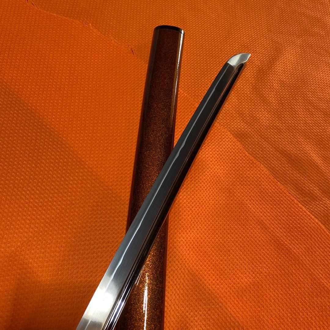 高級居合大刀 黒柄 金塗梅図木瓜黒鍔 梨地呂鞘