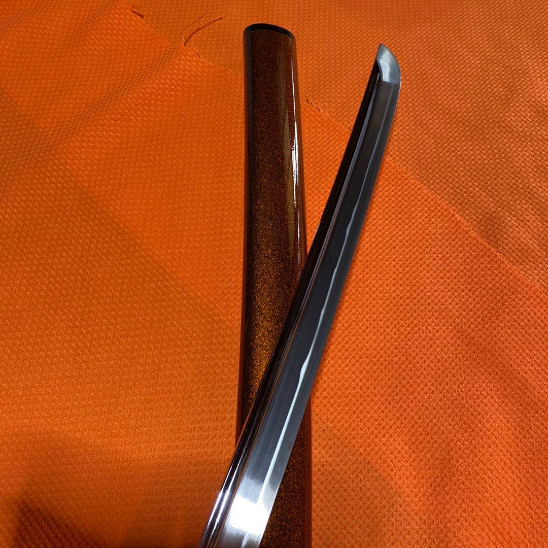 高級居合大刀 黒柄 金塗梅図木瓜黒鍔 梨地呂鞘