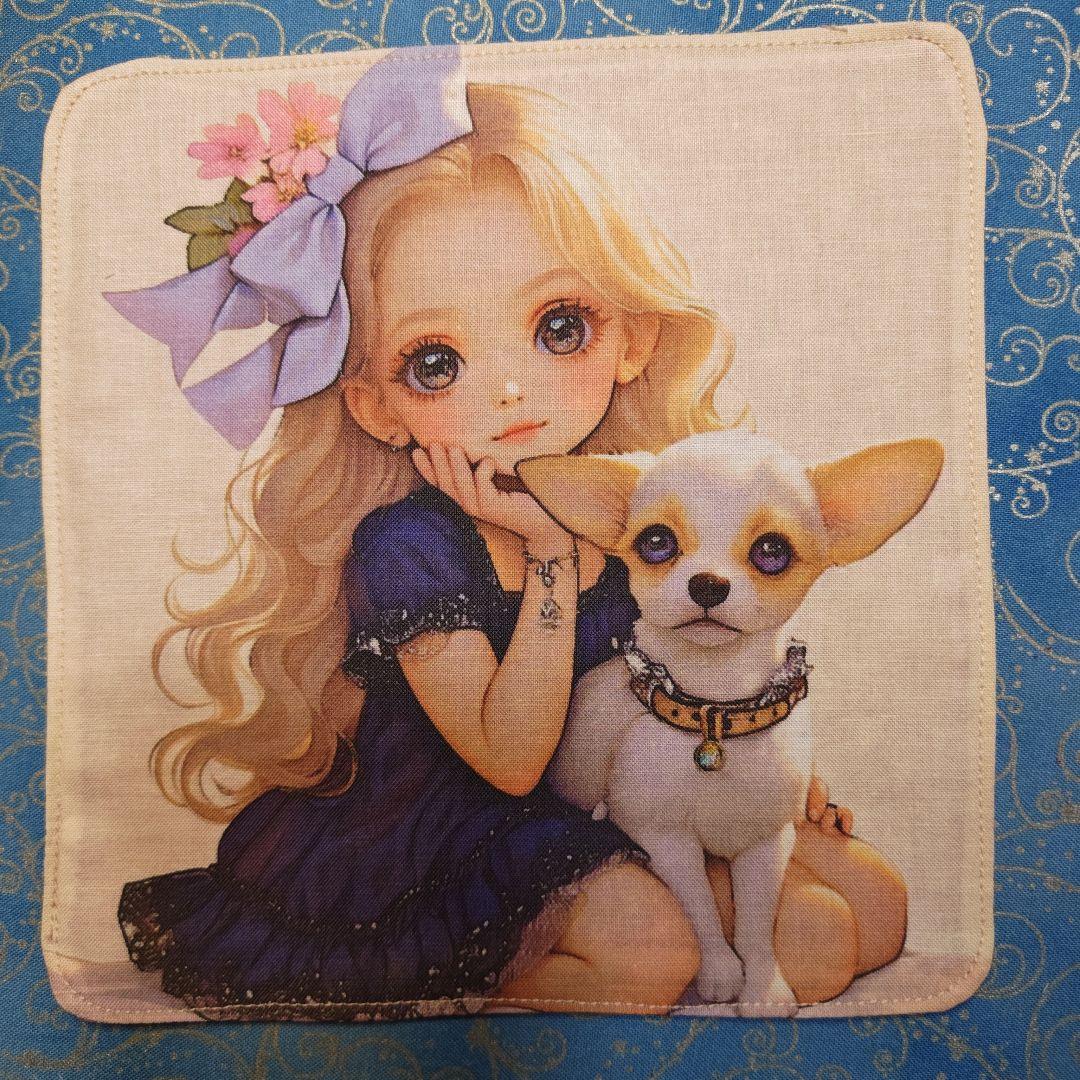 ★CHIYO★　ハンカチ　女の子&ワンコさん柄　20枚