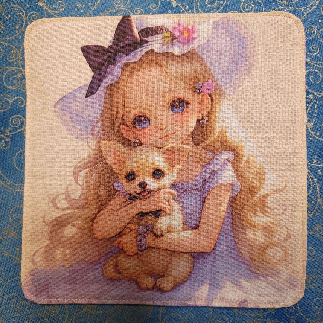 ★CHIYO★　ハンカチ　女の子&ワンコさん柄　20枚