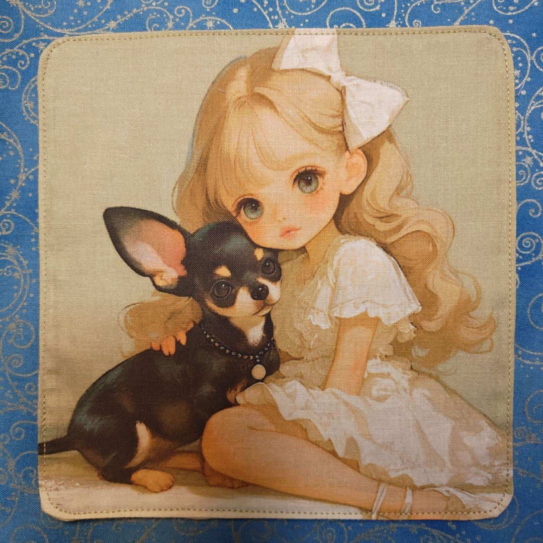 ★CHIYO★　ハンカチ　女の子&ワンコさん柄　20枚