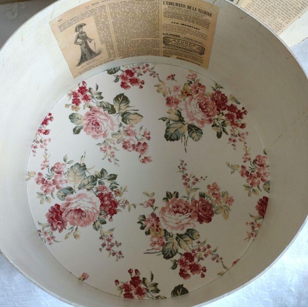 アンティーク風 小物入れ ハットボックス ［No.FR-0022］