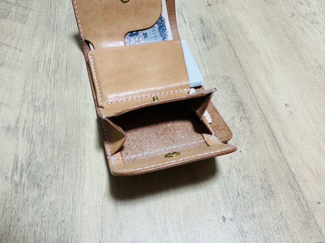受注製作 ハンドメイド 三つ折り財布 コンパクトウォレット 本革 栃木レザー