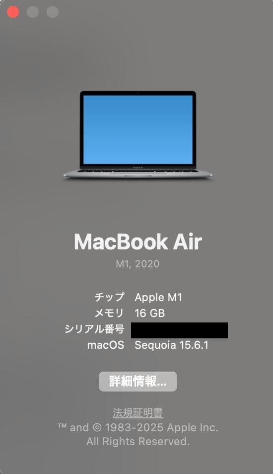 MacBook Air (M1)/16GB/512GB/US配列/スペースグレイ