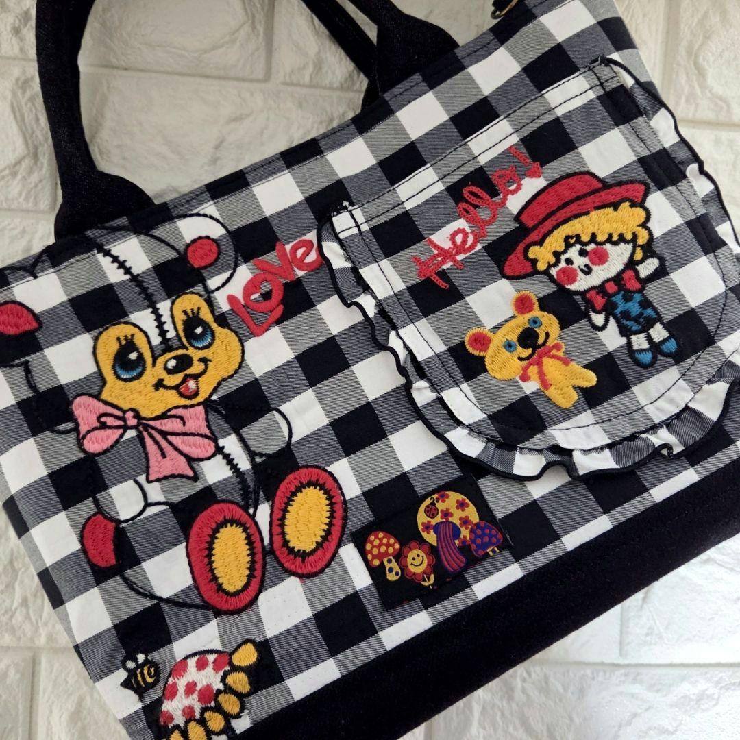 946 デニム＊リメイク＊刺繍＊バッグ＊トートバッグ