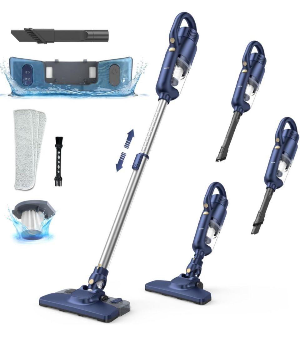 コードレス掃除機 スティック型 33000Pa吸引力　 静音設計 床モップ対応