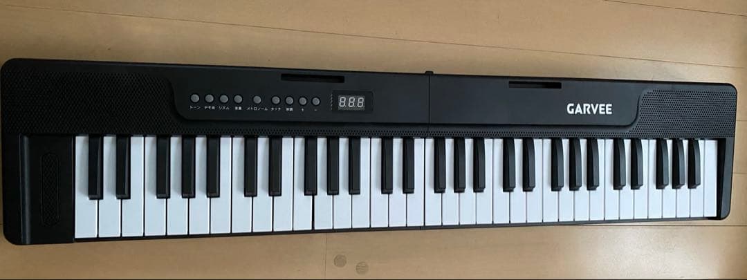 電子ピアノ 折りたたみ 61鍵盤 鍵盤シール付 コードレス 専用ケース付
