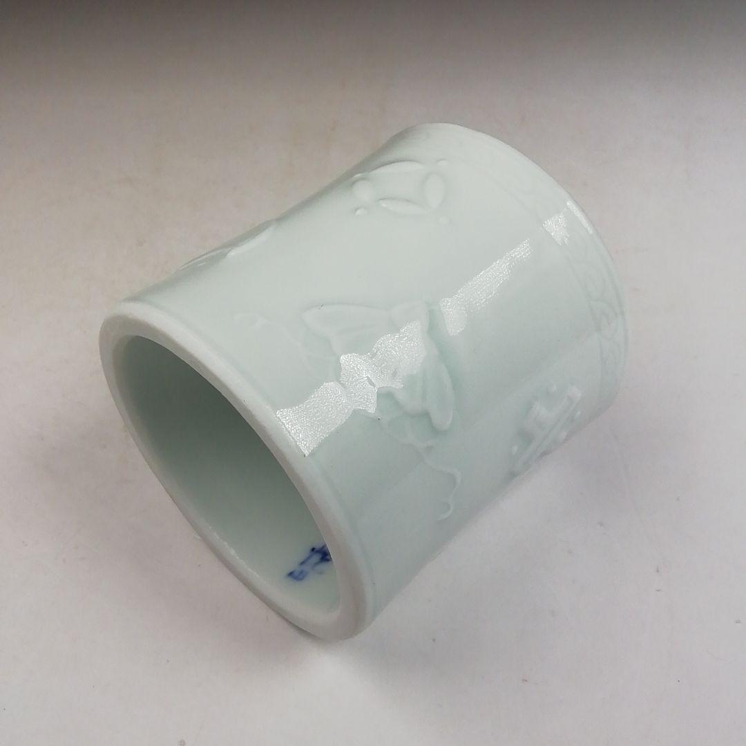 Ｗ２８５　蓋置　『平戸焼』『白磁　宝尽くし』『悦山 造』　共箱　茶道具