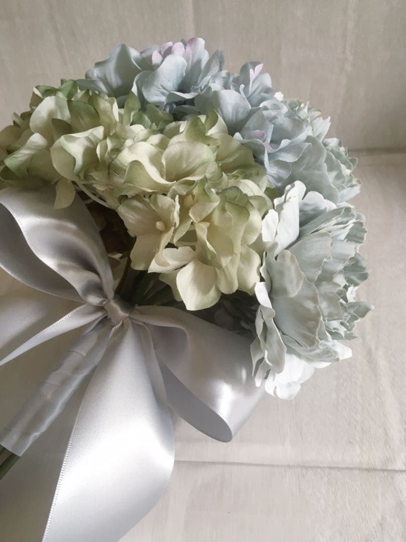 ブライダルブーケ・ブートニア アジサイ 造花ブーケ クラッチブーケ