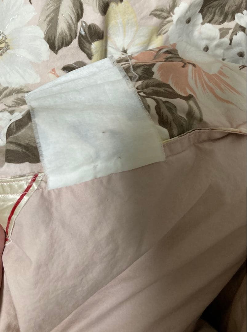 【日本製】　羽毛掛け布団　花柄 シングル