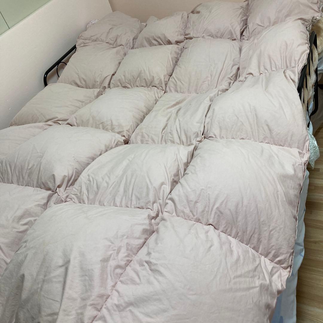 【日本製】　羽毛掛け布団　花柄 シングル