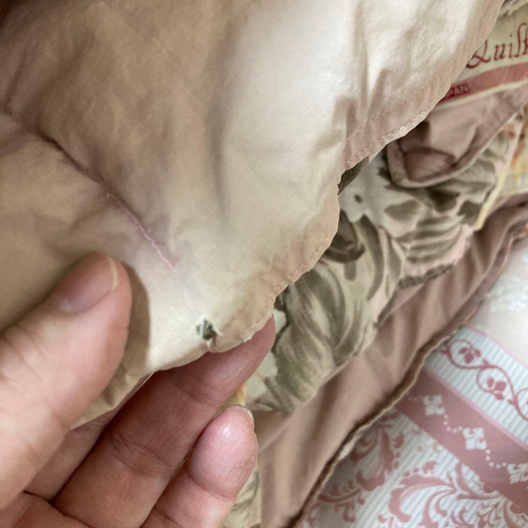 【日本製】　羽毛掛け布団　花柄 シングル