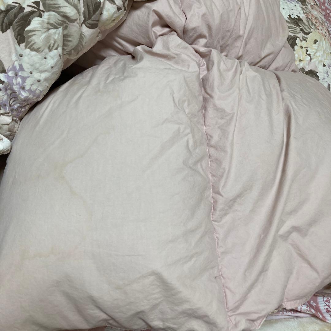 【日本製】　羽毛掛け布団　花柄 シングル