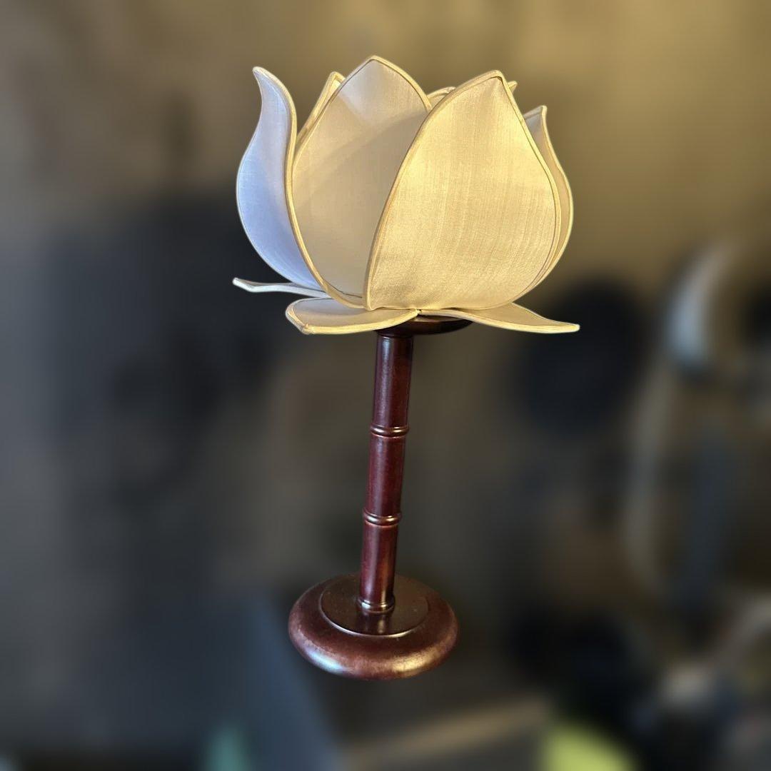 蓮の花デザイン フロアスタンド　白紫　2台セット