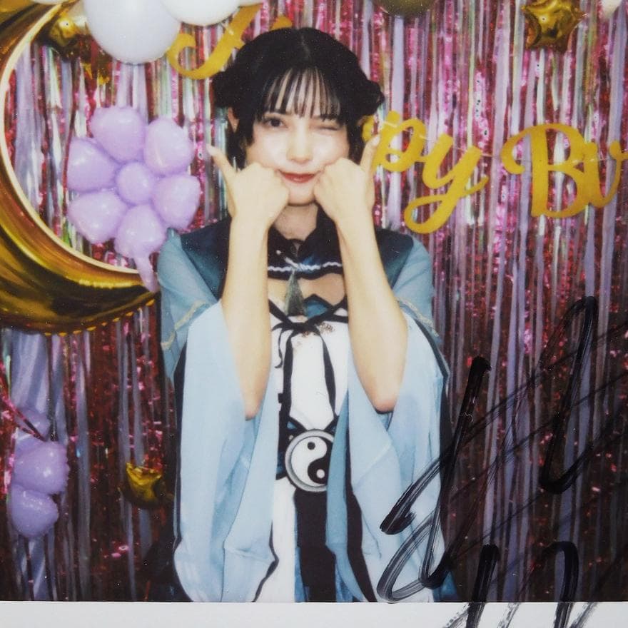 激レア新品未使用 桃月なしこ 生誕祭2025限定コス 直筆サイン入りポラ チェキ